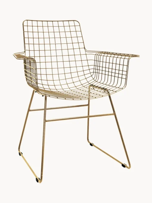 Sedia Con Braccioli In Metallo Wire
