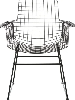 Sedia Con Braccioli In Metallo Wire