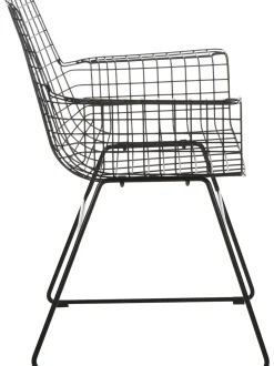 Sedia Con Braccioli In Metallo Wire
