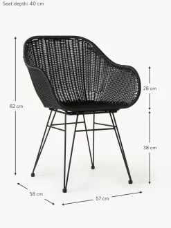 Sedia Con Braccioli In Polirattan Costa 2 Pz