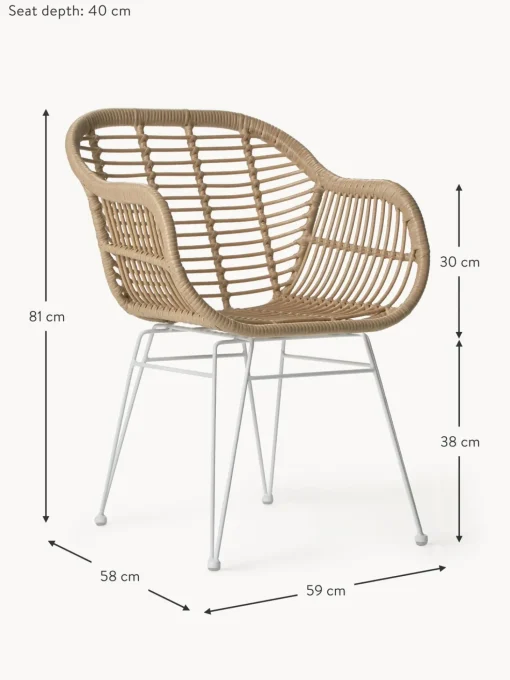Sedia Con Braccioli In Polirattan Costa 2 Pz