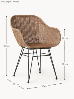 Sedia Con Braccioli In Polirattan Costa 2 Pz