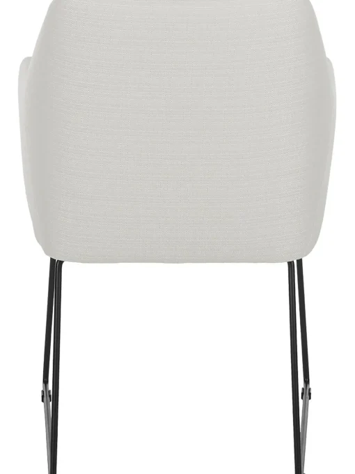 Sedia Con Braccioli In Tessuto Bianco Crema Isla