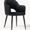 Sedia Con Braccioli In Velluto Rachel