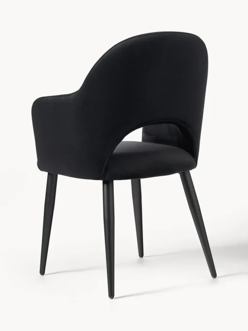 Sedia Con Braccioli In Velluto Rachel