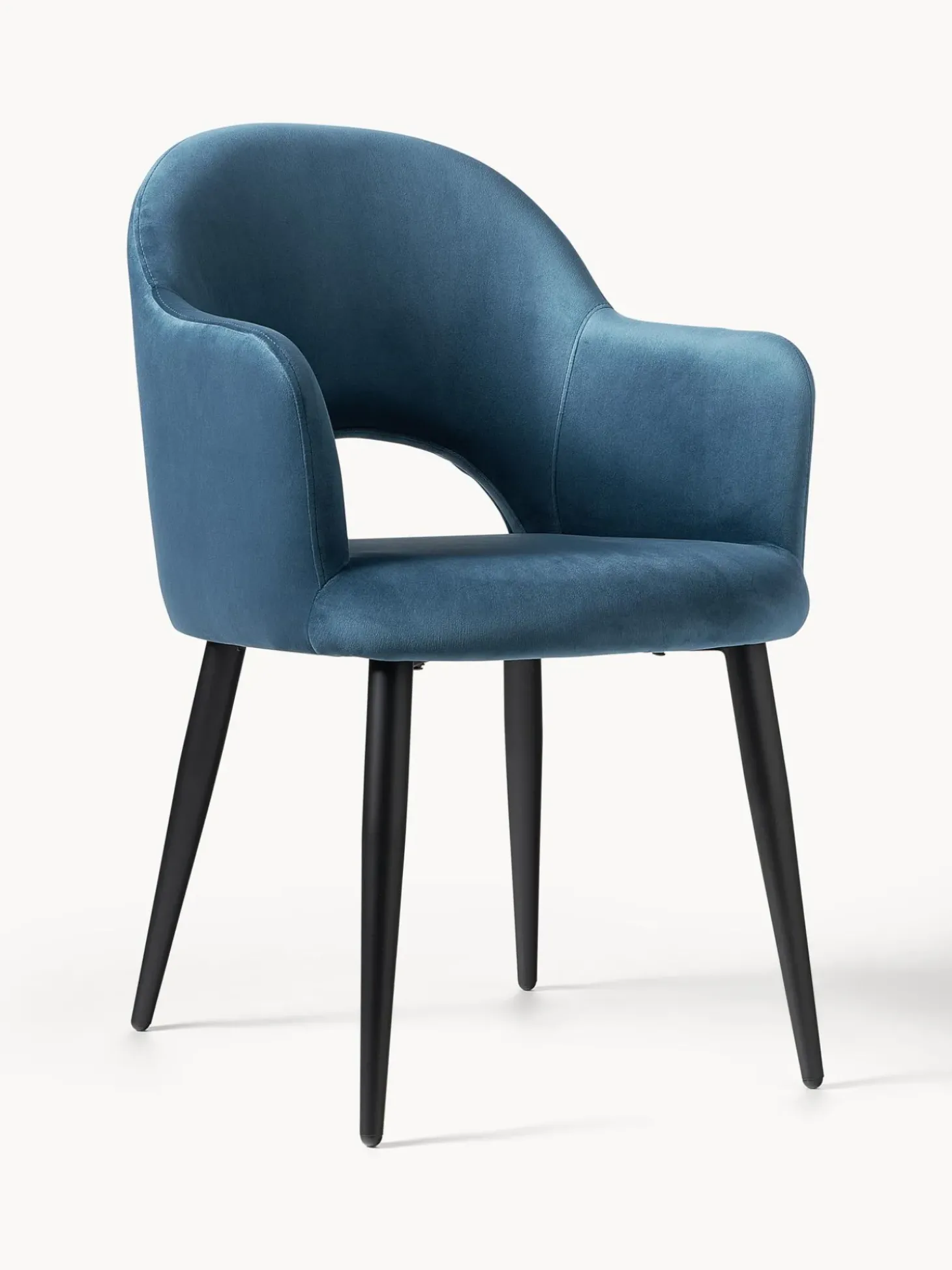 Sedia Con Braccioli In Velluto Rachel