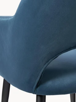 Sedia Con Braccioli In Velluto Rachel