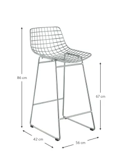Sedia Da Bar In Metallo Wire