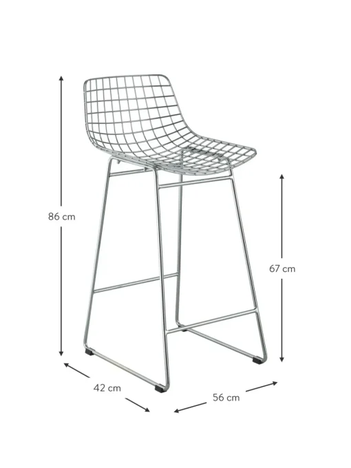 Sedia Da Bar In Metallo Wire