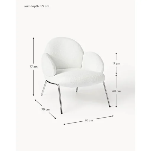 Sedia Da Cocktail In Boucle Con Piedini In Metallo Luan*Westwing Collection New