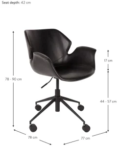 Sedia Da Scrivania In Similpelle Nikki, Regolabile In Altezza