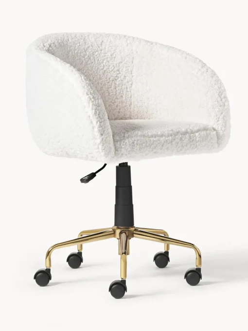 Sedia Da Scrivania In Teddy Emmie, Regolabile In Altezza