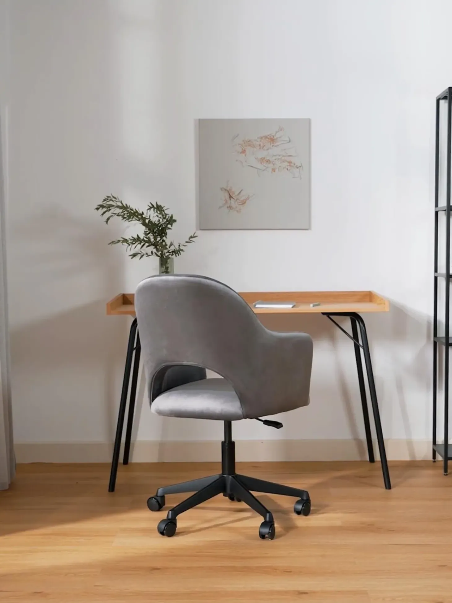 Sedia Da Scrivania In Velluto Rachel, Regolabile In Altezza