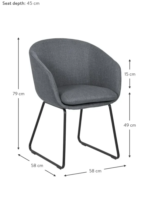 Sedia Imbottita Con Braccioli Juri