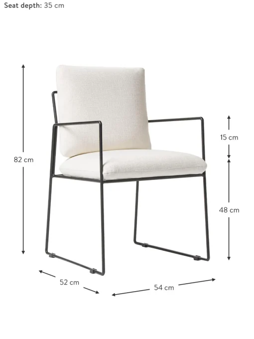 Sedia Imbottita Con Struttura In Metallo Wayne
