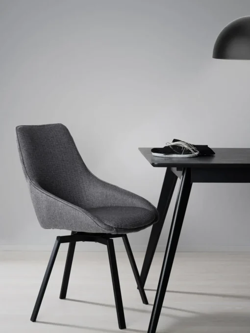 Sedia Imbottita Girevole Con Gambe In Metallo Alison