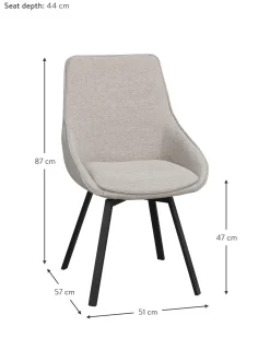 Sedia Imbottita Girevole Con Gambe In Metallo Alison