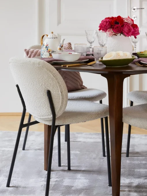 Sedia Imbottita In Boucle Ulrica 2 Pz