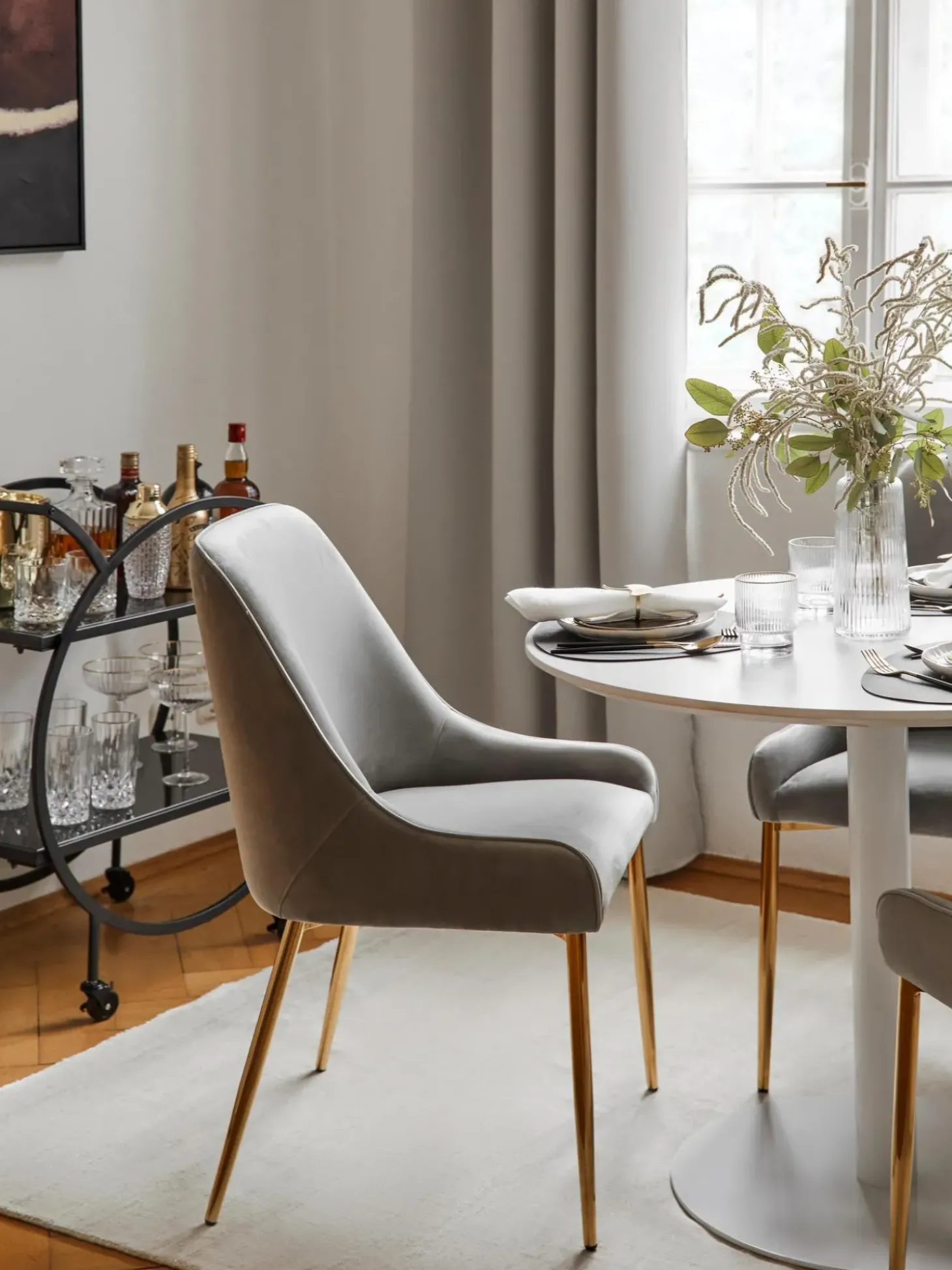 Sedia Imbottita In Velluto Ava