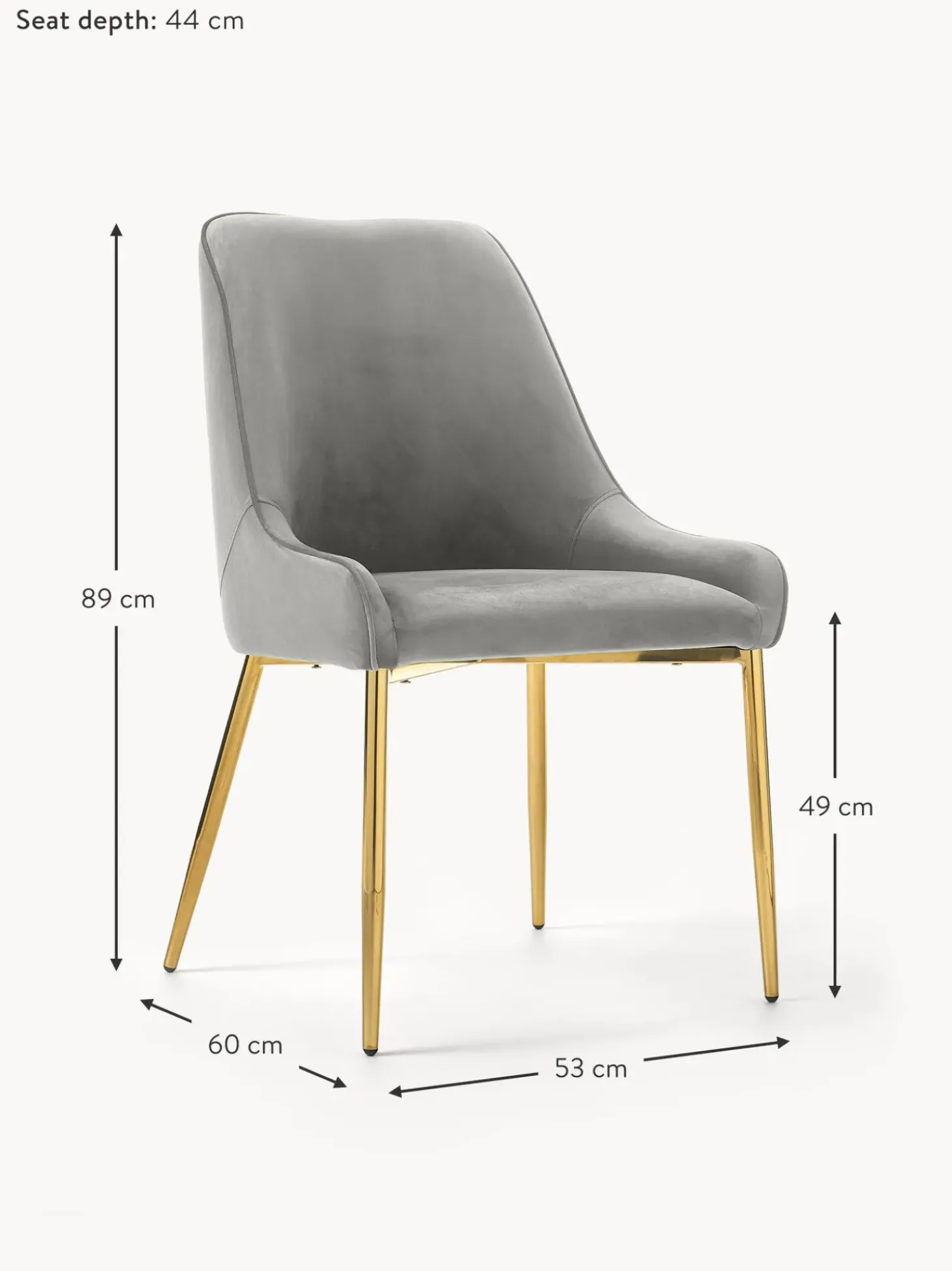 Sedia Imbottita In Velluto Ava