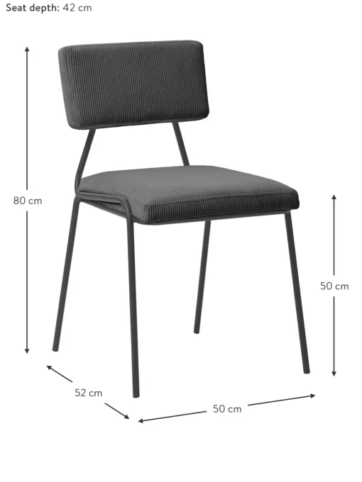 Sedia Imbottita In Velluto A Coste Mats 2 Pz