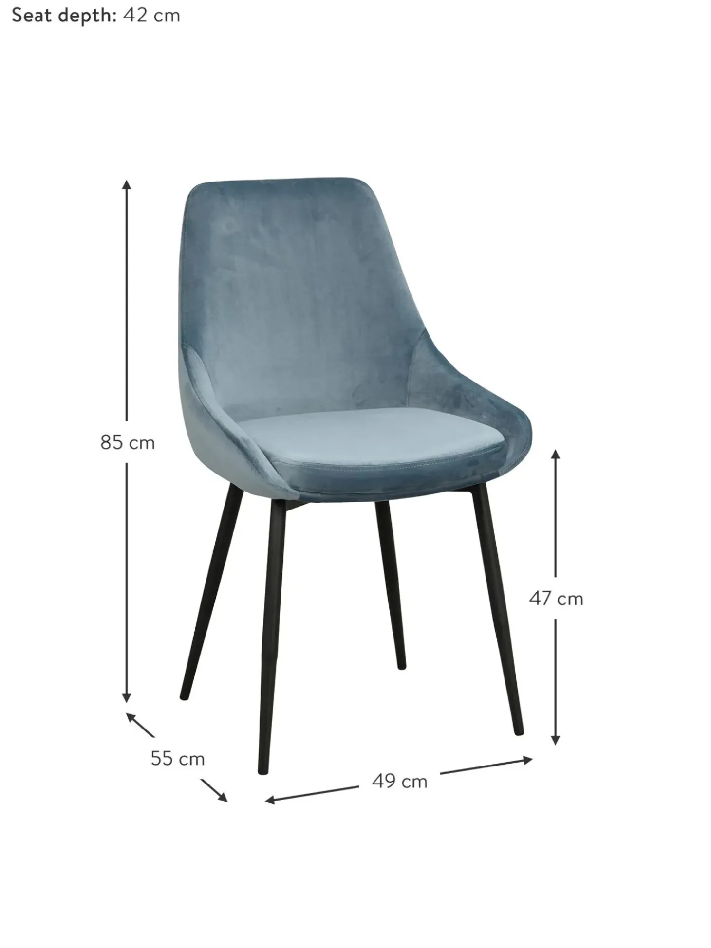 Sedia Imbottita In Velluto Sierra 2 Pz