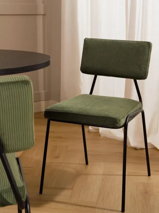 Sedia Imbottita In Velluto A Coste Mats 2 Pz