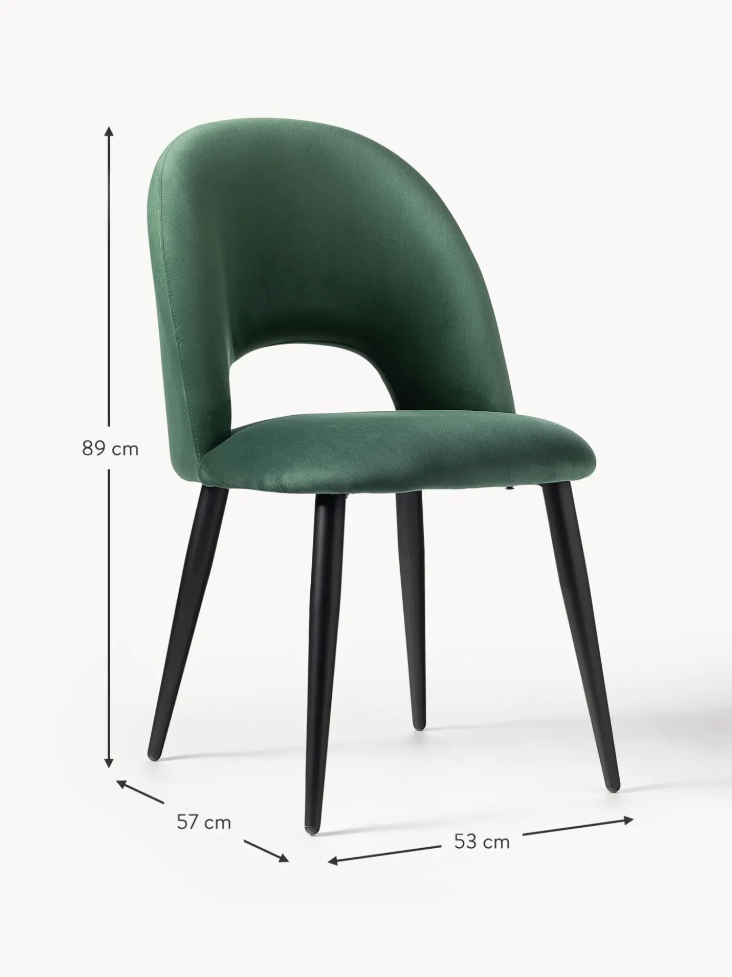 Sedia Imbottita In Velluto Rachel