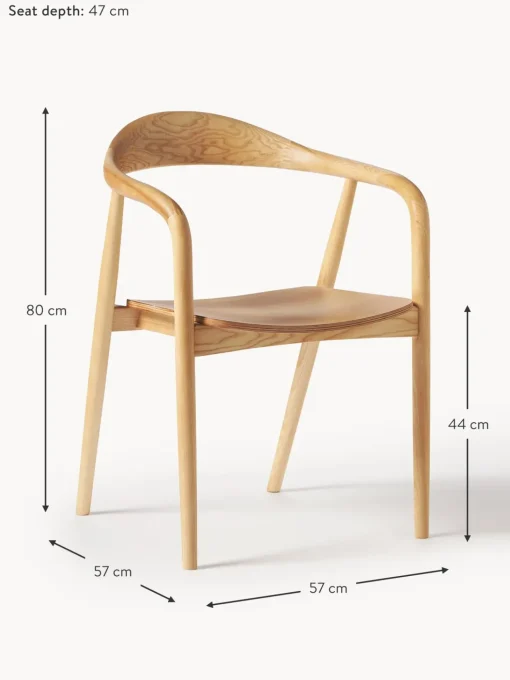 Sedia In Legno Con Braccioli Angelina