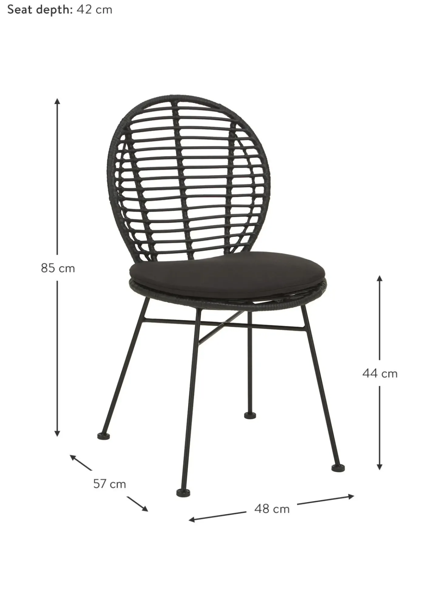 Sedia In Polirattan Con Cuscino Cordula 2 Pz