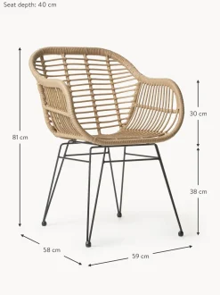 Sedia Intrecciata Con Braccioli Costa 2 Pz