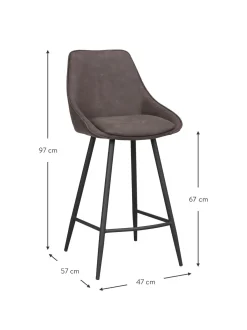 Sediada Bar In Velluto Con Gambe In Metallo Sierra