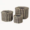 Set 3 Cofanetti Fatti A Mano In Fibra Naturale Polly
