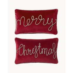 Set 2 Copricuscini In Velluto Rosso Jolly*Westwing Collection Discount