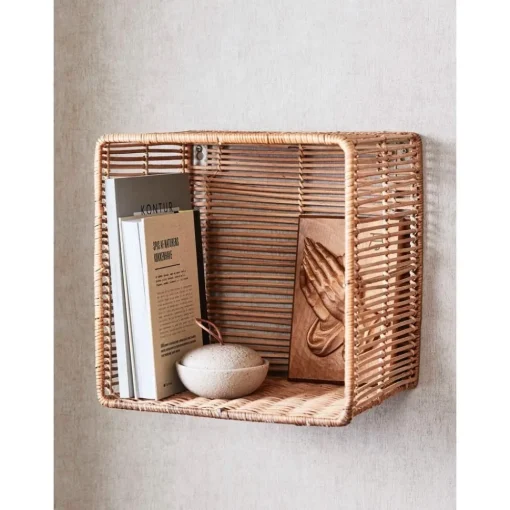 Set 2 Mensole Da Parete In Rattan Zeya*Nordal Best