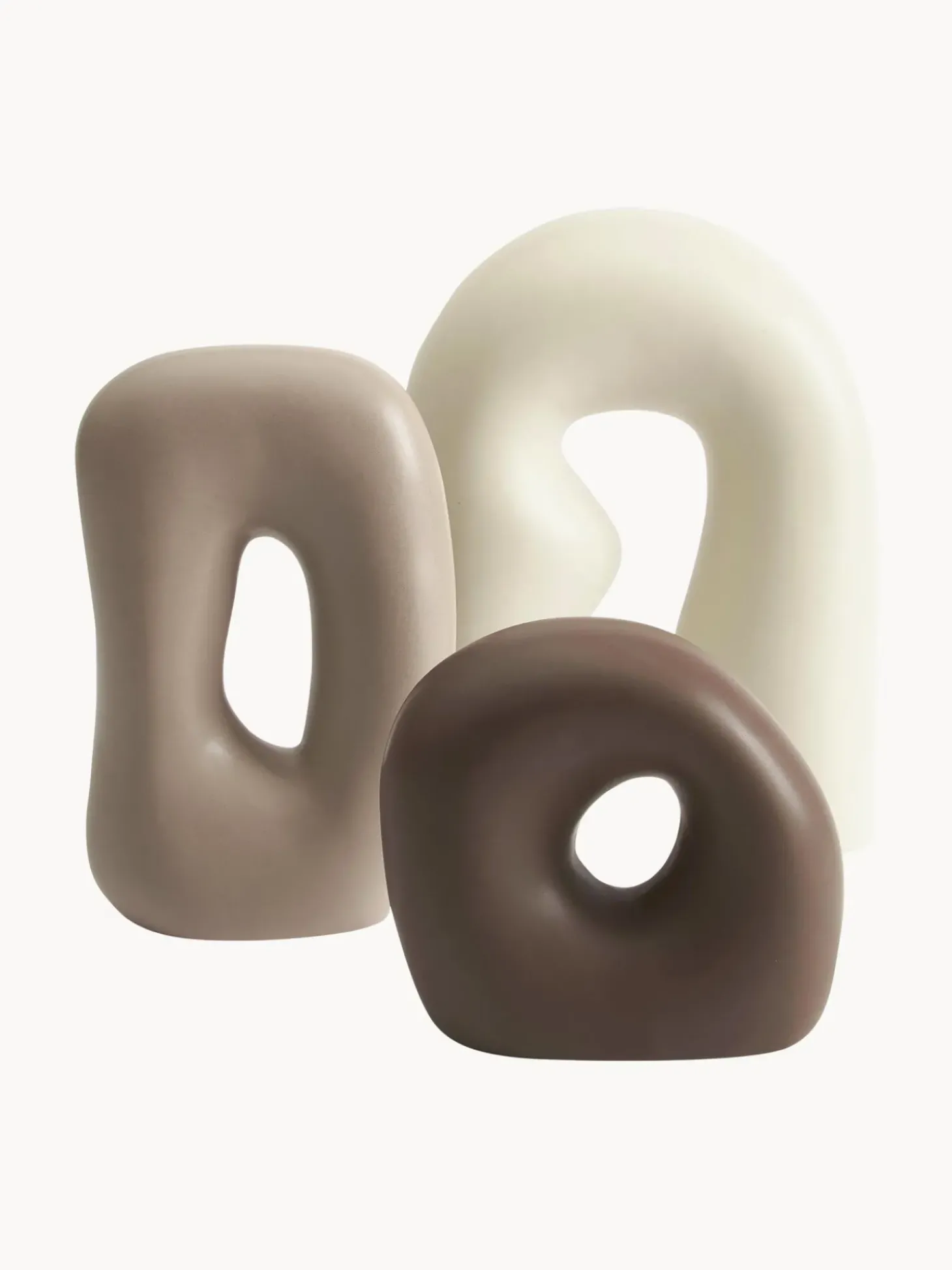 Set 3 Oggetti Decorativi In Maiolica Alenda