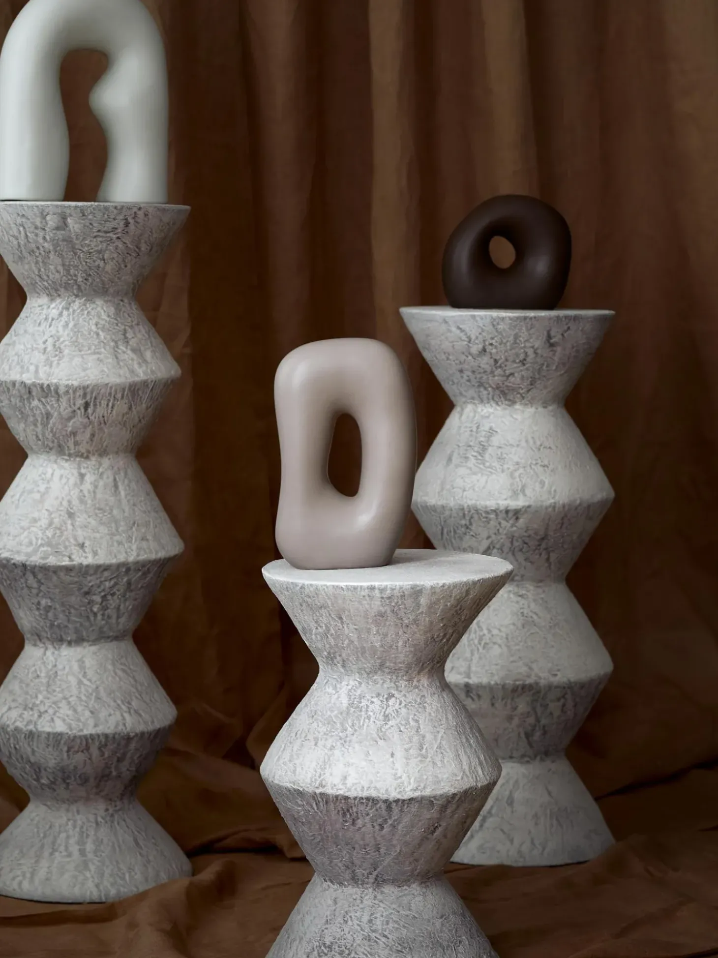 Set 3 Oggetti Decorativi In Maiolica Alenda