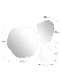 Set 3 Specchi Da Parete Dalla Forma Organica Senza Cornice Lia