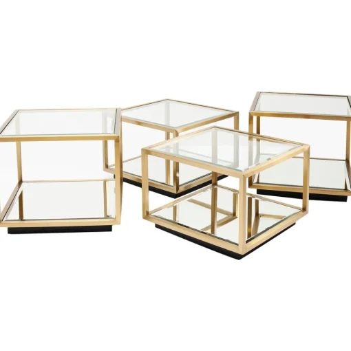 Set 4 Tavolini Da Salotto Con Lati In Vetro Luigi*Kare Design Discount