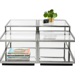 Set 4 Tavolini Da Salotto Con Piano In Vetro A Specchio Luigi*Kare Design Discount