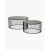 Set 2 Tavolini Da Salotto Con Piano In Vetro Wire*Kare Design Hot