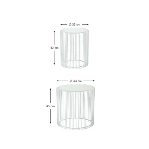 Set 2 Tavolini Da Salotto Con Piano In Vetro Wire*Kare Design Fashion