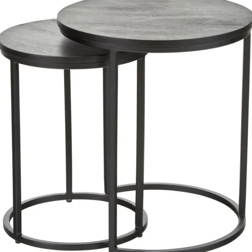 Set 2 Tavolini In Legno Di Mango Nero Andrew*Westwing Collection Best