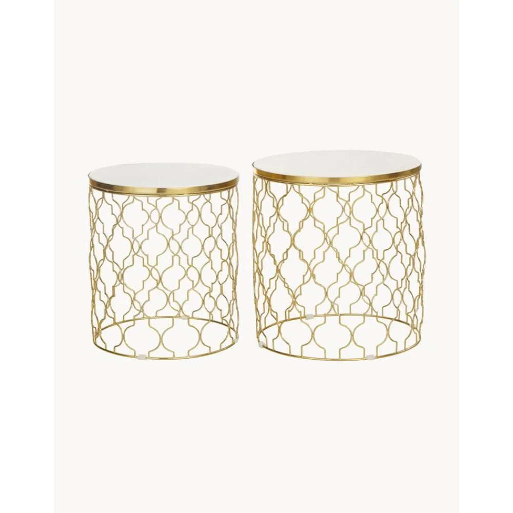 Set 2 Tavolini In Marmo Blake*Westwing Collection Best