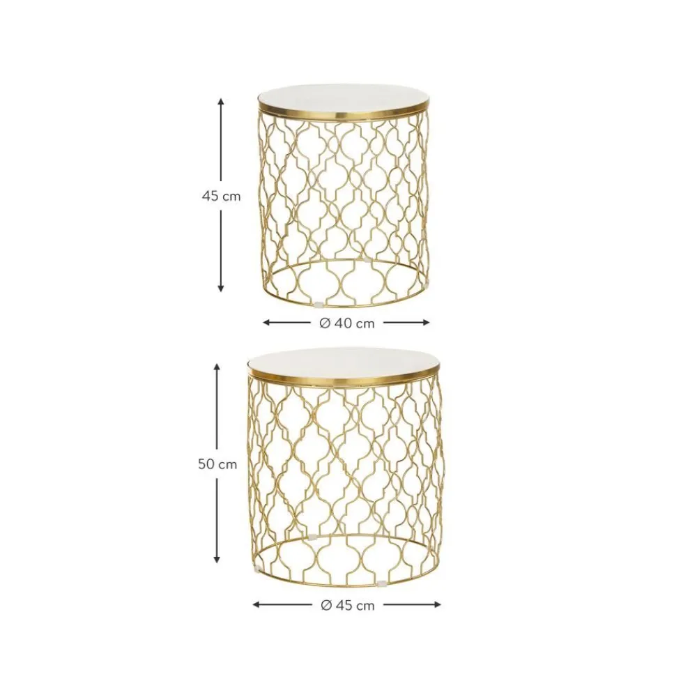 Set 2 Tavolini In Marmo Blake*Westwing Collection Best