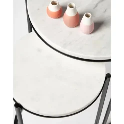 Set 2 Tavolini In Marmo Ella*Westwing Collection Hot