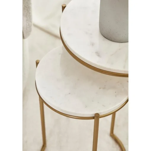 Set 2 Tavolini In Marmo Ella*Westwing Collection Hot