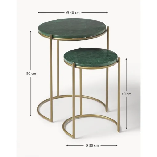 Set 2 Tavolini In Marmo Ella*Westwing Collection Discount