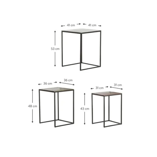 Set 3 Tavolini In Metallo Dwayne*Westwing Collection Sale