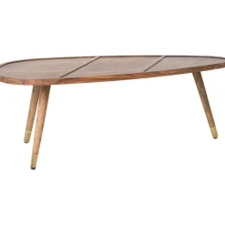 Set 2 Tavolini Ovali Da Salotto In Legno Di Sheesham Sham*Dutchbone Online